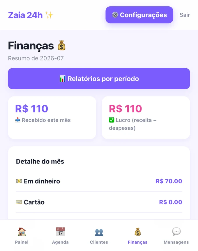 Finanças e relatórios